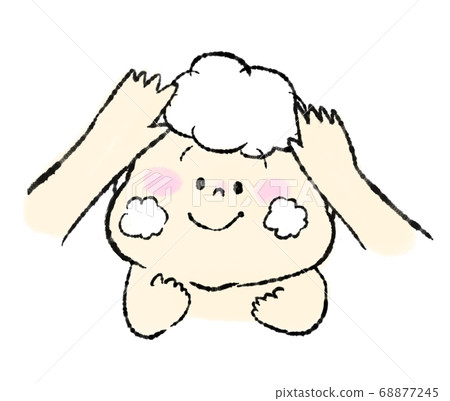 Illustration of a baby who gets smooth with skin care Illustration of a baby who gets smooth with skin care 68877245