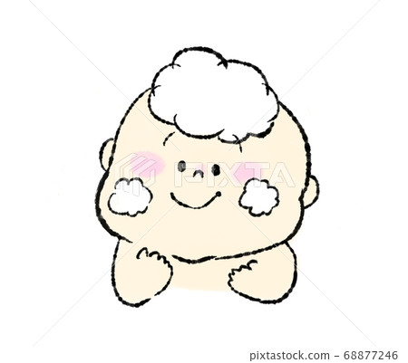 Illustration of a baby who gets smooth with skin care Illustration of a baby who gets smooth with skin care 68877246