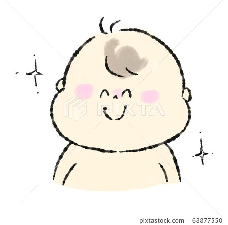 Illustration of a baby who gets smooth with skin care 68877550