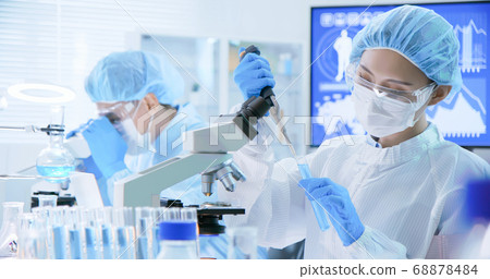 asian scientist take test tube 68878484