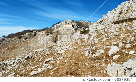 Mountain refuge on the top of Cervati mountain 68879394