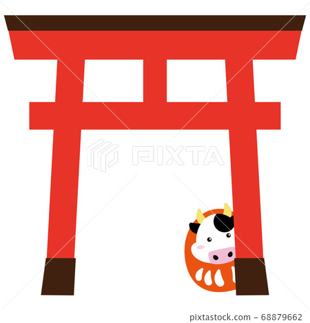 牛03_12（達爾瑪，從鳥居露面的牛） 68879662