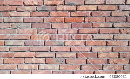 Reddish brickwork with wide cement grouting Reddish brickwork with wide cement grouting 68880081