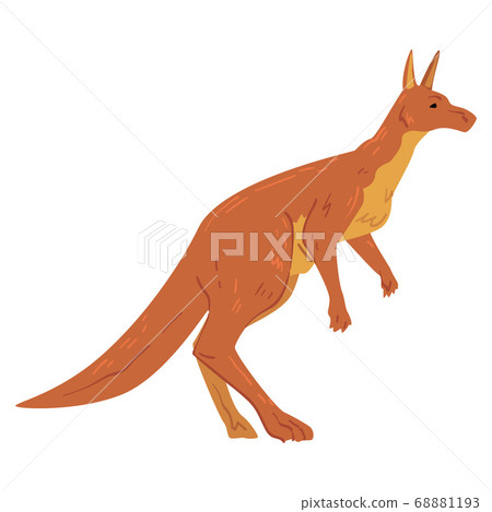 Brown Kangaroo, Wallaby Australian Animal Side View Cartoon Vector Illustration Brown Kangaroo, Wallaby Australian Animal Side View Cartoon Vector Illustration 68881193