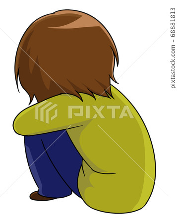 A woman sitting down with a depressed knee A woman sitting down with a depressed knee 68881813
