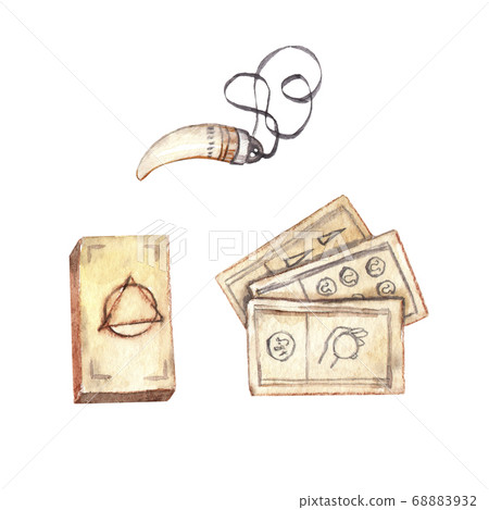 watercolor drawings - witchcraft symbols tarot 68883932