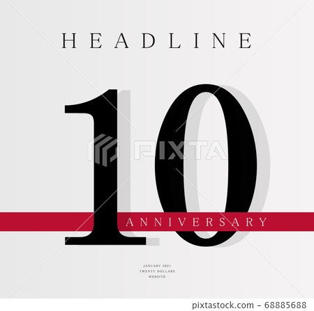 10th Anniversary banner template, journal cover design template, tenth jubilee release, business birthday poster, vector illustration 68885688