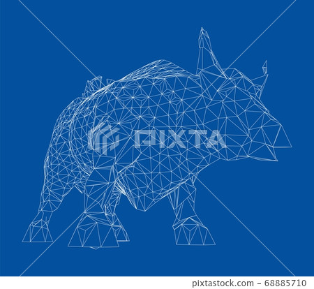 The Charging Bull. Vector 68885710
