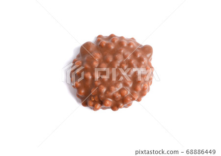 Chocolate cookie with caramel filling isolated on Chocolate cookie with caramel filling isolated on 68886449