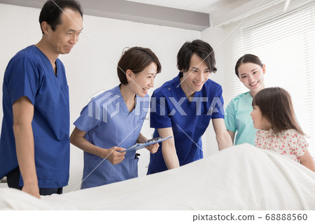 Medical personnel and patients 68888560