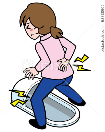 A woman whose knees and waist are painful when straddling a Japanese-style toilet 68888903
