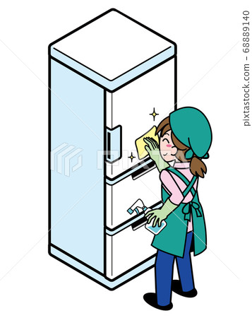 clean fridge clipart