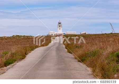 Way to the lighthouse (Faro de Cavalleria). Island of Menorca, Balearic islands, Spain 68890339