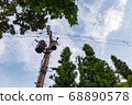 Telephone pole looking up 68890578