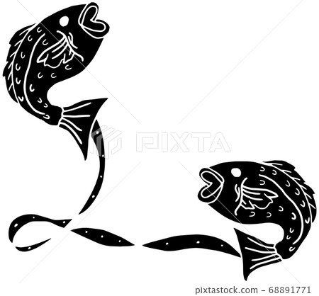 Illustration of the 12 constellation Pisces Illustration of the 12 constellation Pisces 68891771