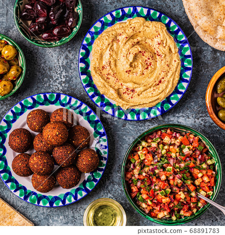 Falafel and hummus  68891783