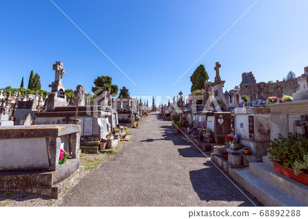 Medieval cemetery outside the castle walls of Carcassonne town Medieval cemetery outside the castle walls of Carcassonne town 68892288