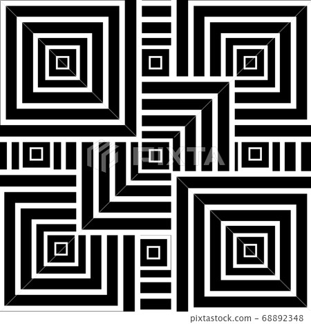 Abstract lines square geometric black and white 68892348