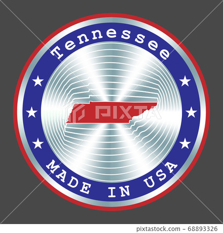 Made in Tennessee local production sign, sticker, seal, stamp. Round hologram sign for label design and national marketing Made in Tennessee local production sign, sticker, seal, stamp. Round hologram sign for label design and national marketing 68893326