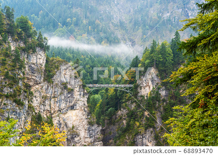 Marienbrucke, situated above Pollat gorge in Schwangau, Germany 68893470