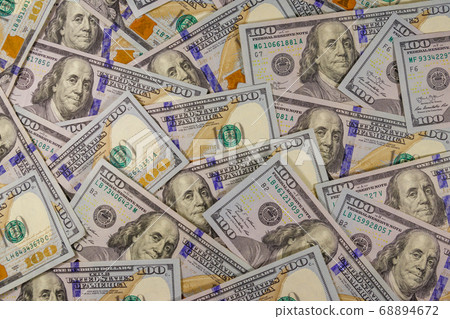 Background of american one hundred dollar bills 68894672