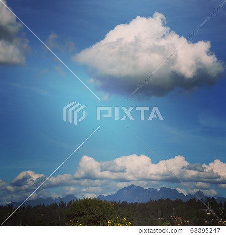 Movement of blue sky clouds Movement of blue sky clouds 68895247