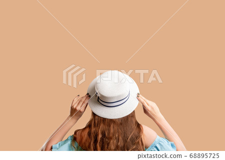 summer vacation holiday outfit woman hat backside summer vacation holiday outfit woman hat backside 68895725
