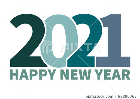 Happy New Year 2021 text design template. Vector illustration for banner, invitation, greetings, web, landing page, brochure or print 68896368