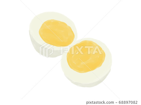 Boiled egg cut in half (hand drawn) 68897082