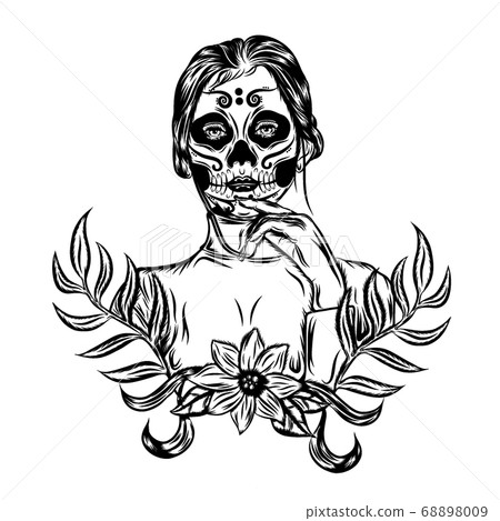 female, lady, skull 68898009