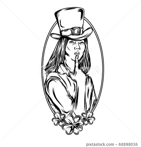 The pretty women in the saint Patrick with the frame 68898016