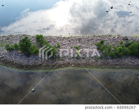Top-down aerial view of the peninsula in the Leningrad region Top-down aerial view of the peninsula in the Leningrad region 68898267