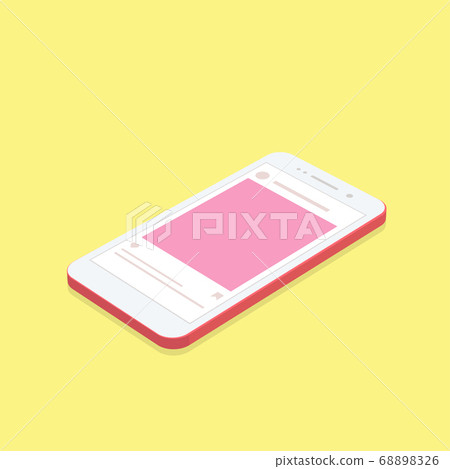 isometric concept smartphone with social network application background. isometric concept smartphone with social network application background. 68898326