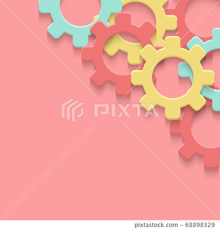 Vector cogs gear colorful art background. Technology clipart Vector cogs gear colorful art background. Technology clipart 68898329