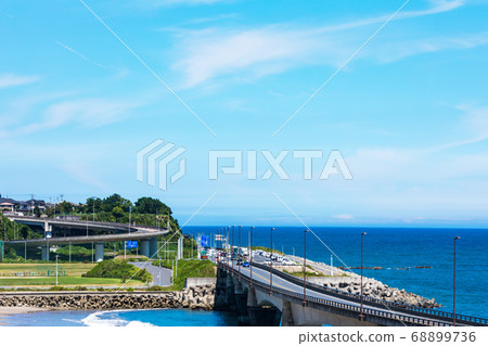 (Ibaraki-Landscape) Viaduct and Pacific Ocean 3 (Ibaraki-Landscape) Viaduct and Pacific Ocean 3 68899736