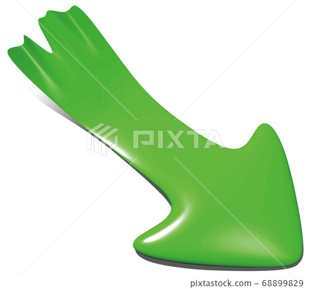 Three-dimensional arrow down from the plane Down vector illustration design Background transparent 68899829