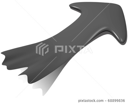 Three-dimensional arrow up from the plane up Monotone vector illustration design background transparent 68899836