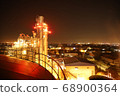 The lights of the power plant and the city at night 68900364
