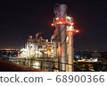 The lights of the power plant and the city at night 68900366