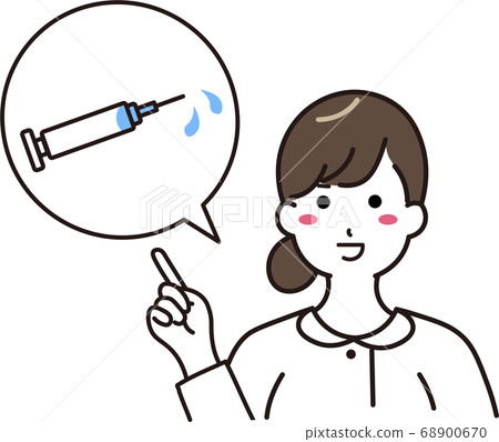 A woman in a white coat explaining vaccination A woman in a white coat explaining vaccination 68900670