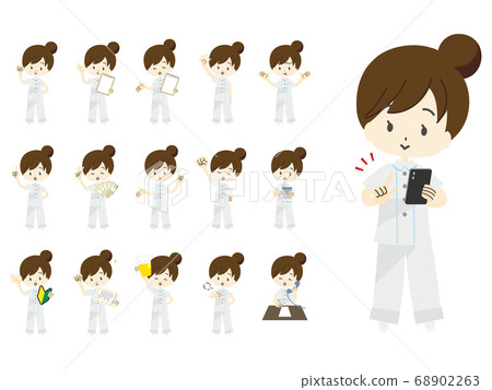 Nurse's whole body pose set 68902263