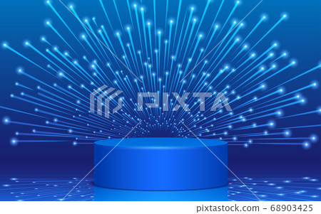 blue podium and blue light in the studio room blue podium and blue light in the studio room 68903425