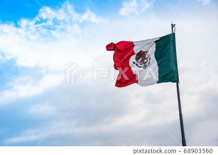 Mexico Flag in Zocalo, Mexico City 68903560