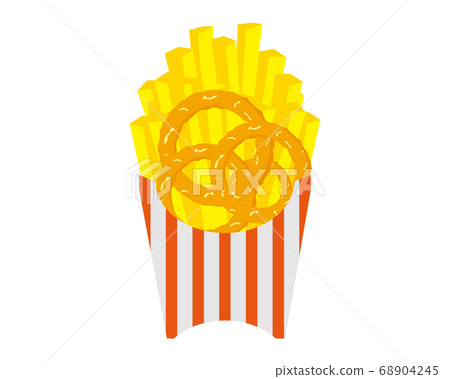 洋蔥圈和炸薯條的矢量圖 68904245