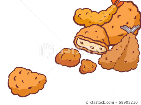 油炸四件套流水壁紙 68905210