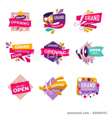 Grand Opening Soon Announcement Of New Shops Stock Illustration