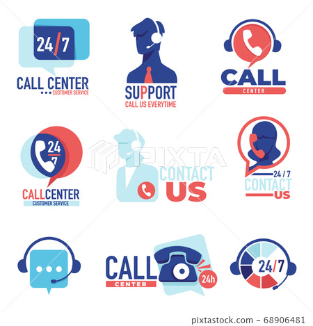 Call center, customer support 24 7 communication and help vector 68906481