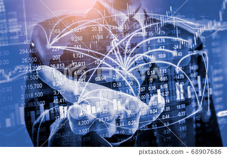 Stock market or forex trading graph and 68907686