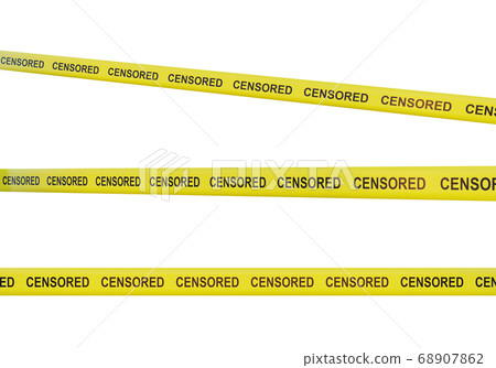 censorship tapes isolated on white, 3d render 68907862
