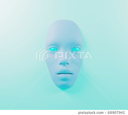 face mask on the surface of the water, 3d face mask on the surface of the water, 3d 68907942